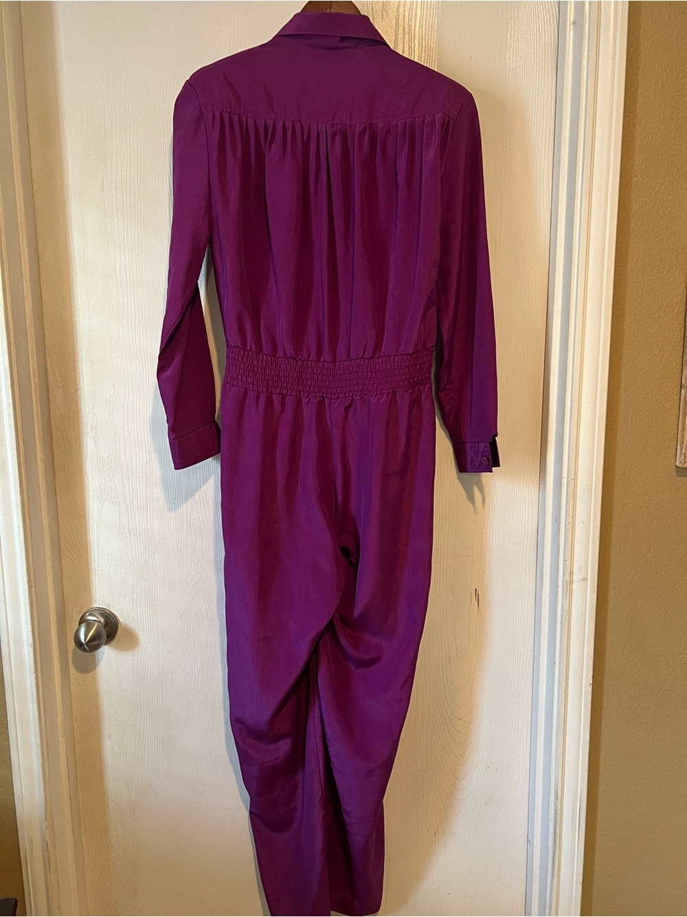 Vintage 1980's Joan Walters Purple Lightweight Power Jumpsuit Romper USA Sz 6 - Picture 7 of 7